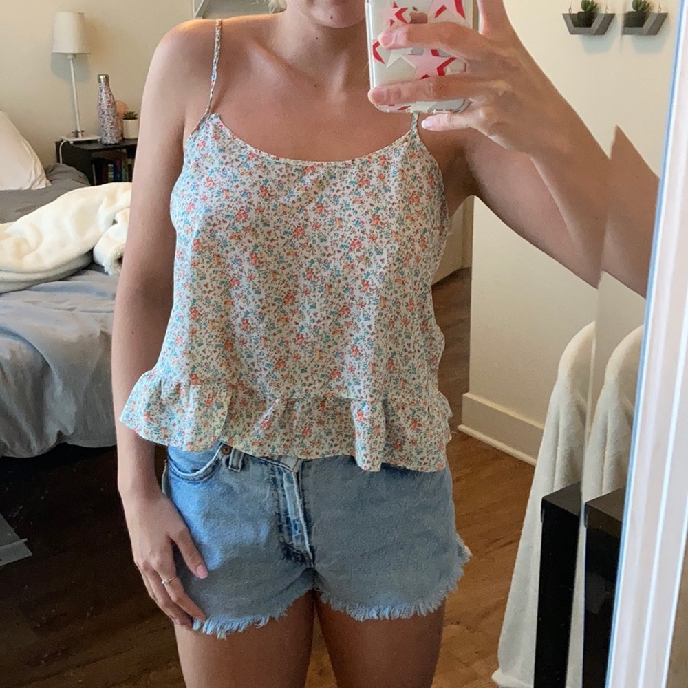 Floral babydoll tank top